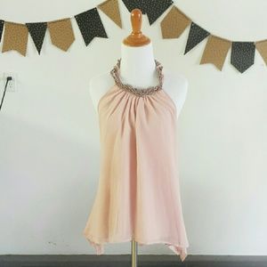{J LO} Pink Embellished Halter